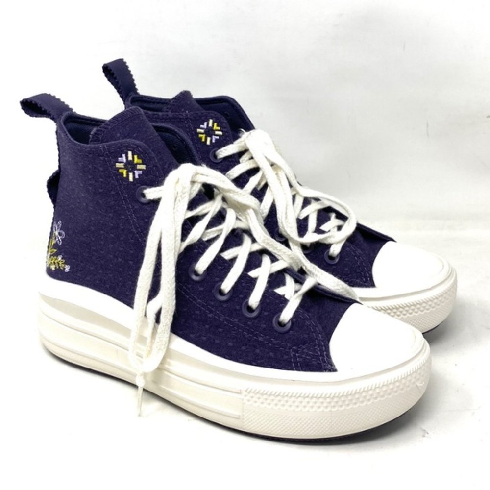 Converse Chuck Taylor Move Platform Women Shoes High Lilac Canvas Casual A05070C - Picture 2 of 9